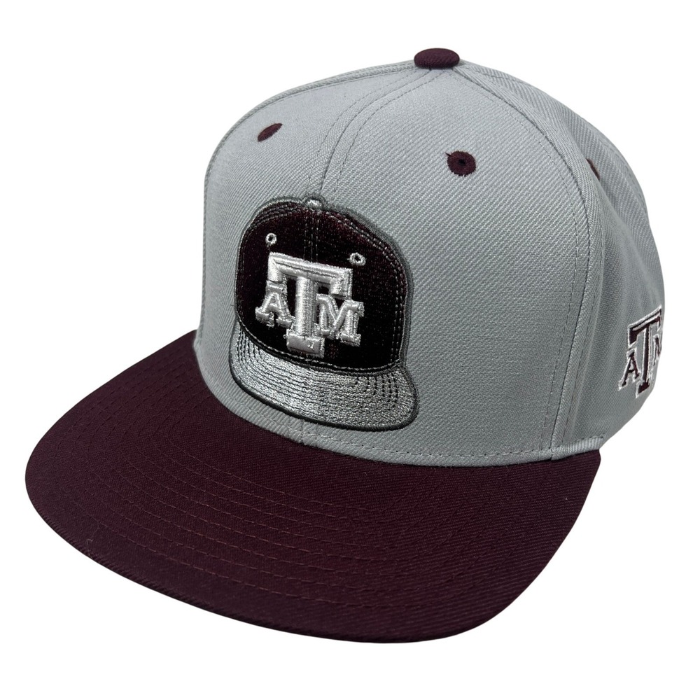 Texas A&M Aggies Adidas NCAA1 Snapback Hat Cap Maroon Gray One Size
